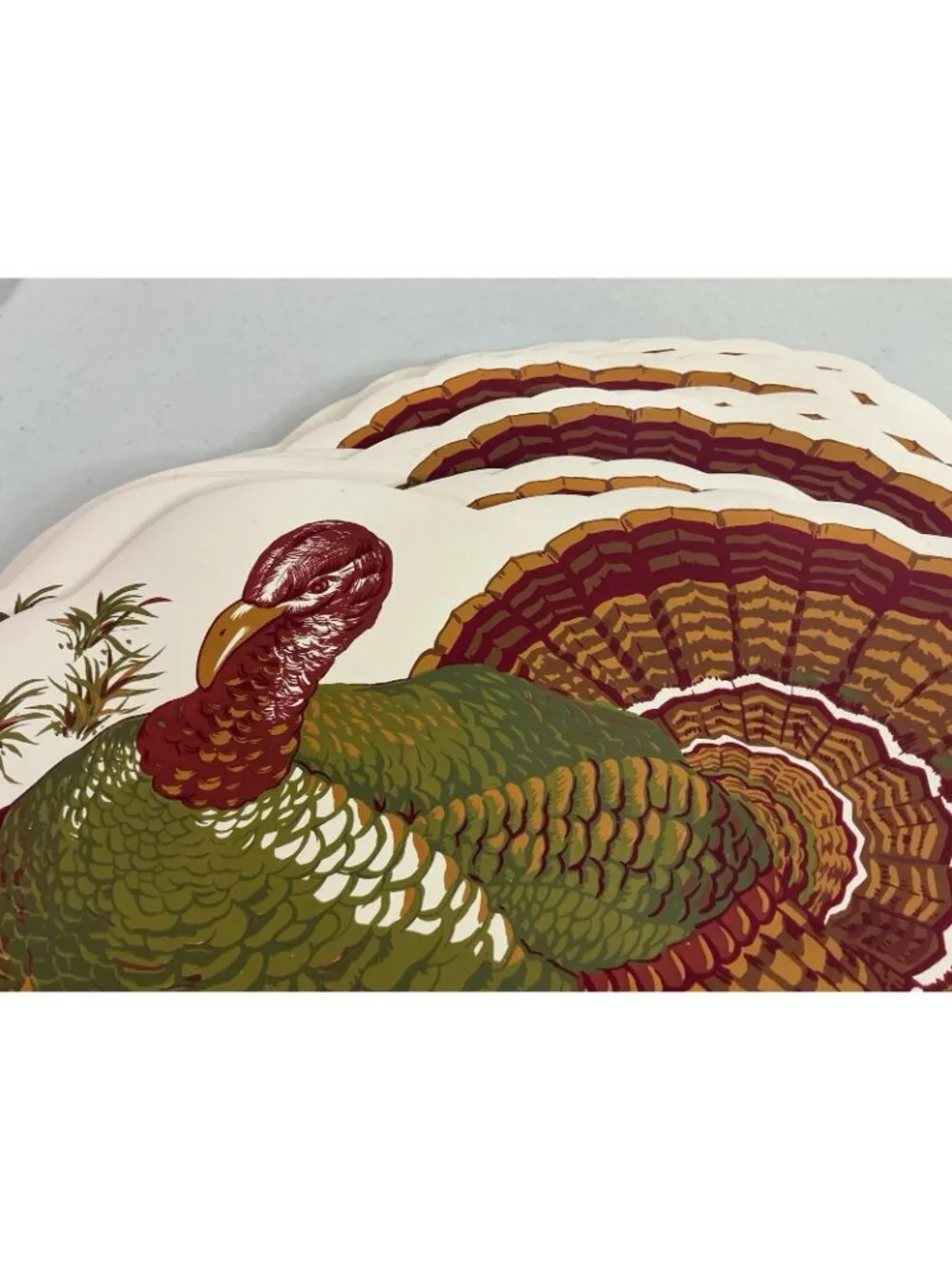 Vintage Turkey Placemats Set Of 10 Thanksgiving Farmhouse Rustic Cottagecore